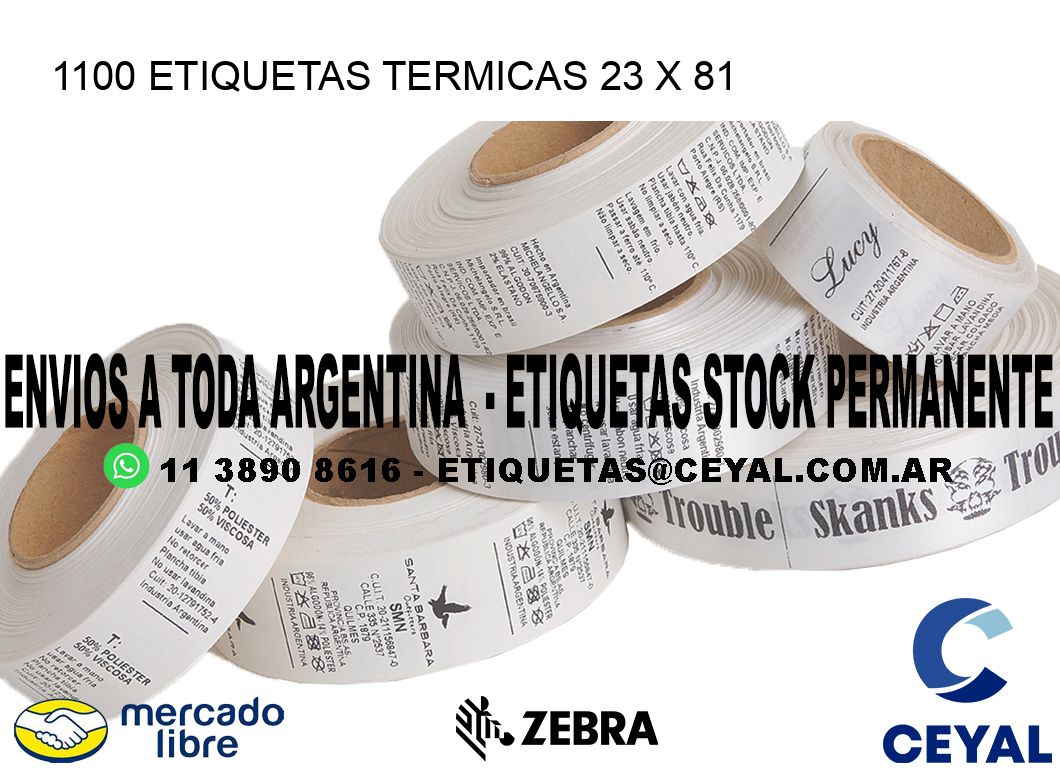 1100 ETIQUETAS TERMICAS 23 x 81