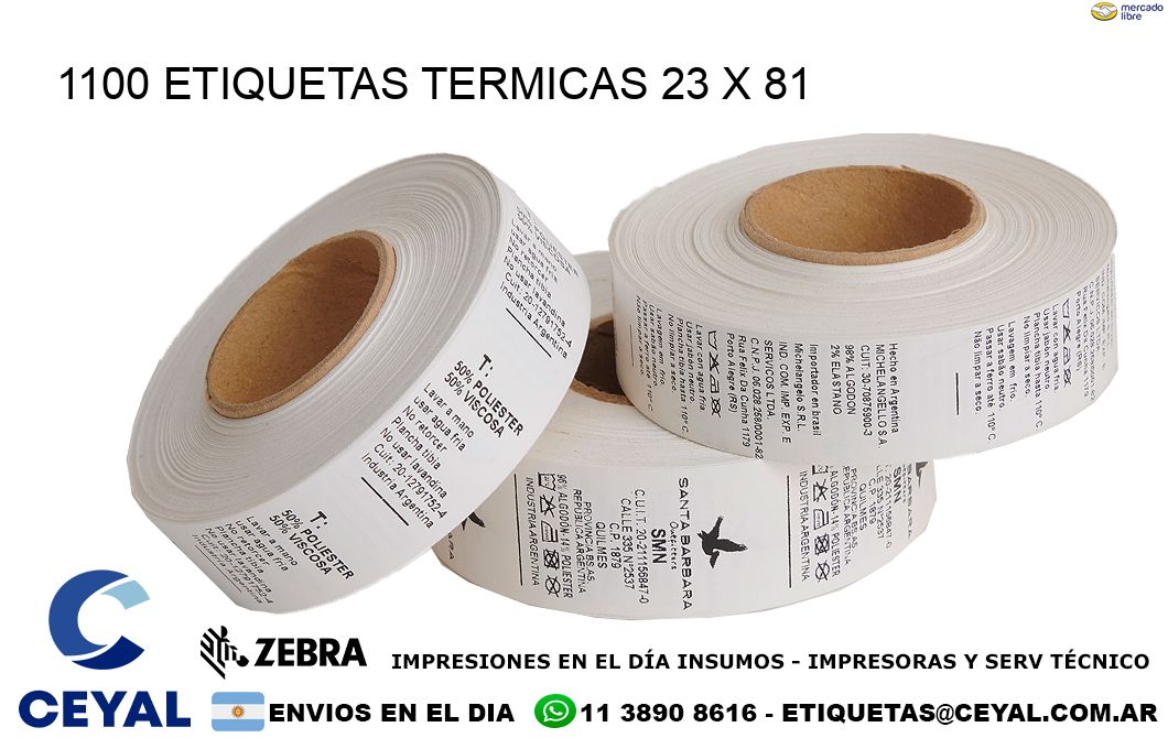 1100 ETIQUETAS TERMICAS 23 x 81