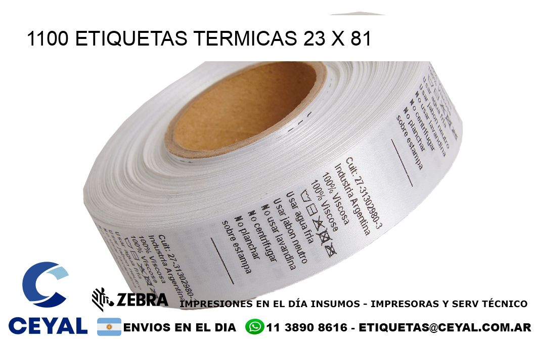 1100 ETIQUETAS TERMICAS 23 x 81