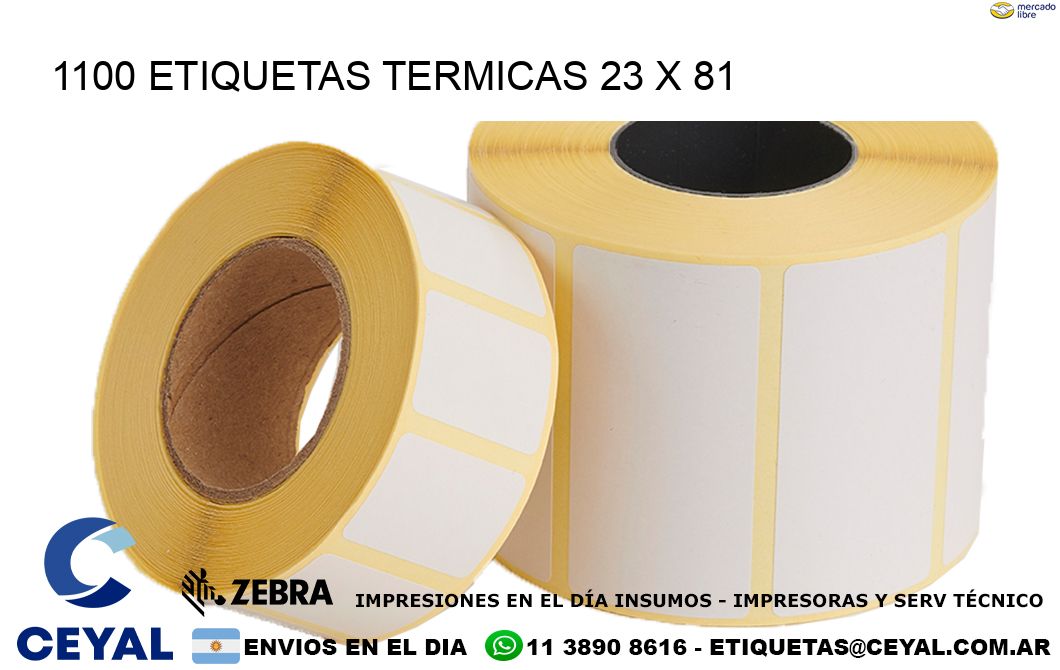 1100 ETIQUETAS TERMICAS 23 x 81