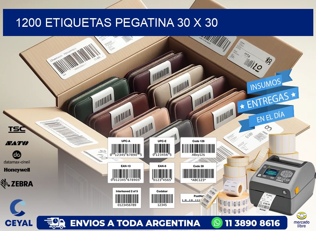 1200 ETIQUETAS PEGATINA 30 x 30