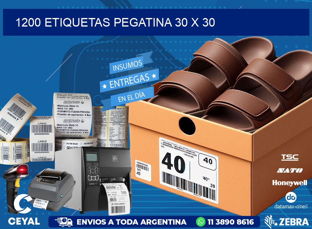 1200 ETIQUETAS PEGATINA 30 x 30