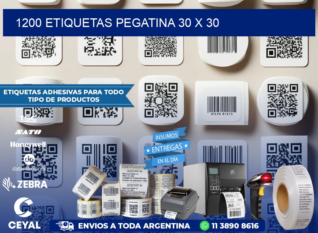 1200 ETIQUETAS PEGATINA 30 x 30