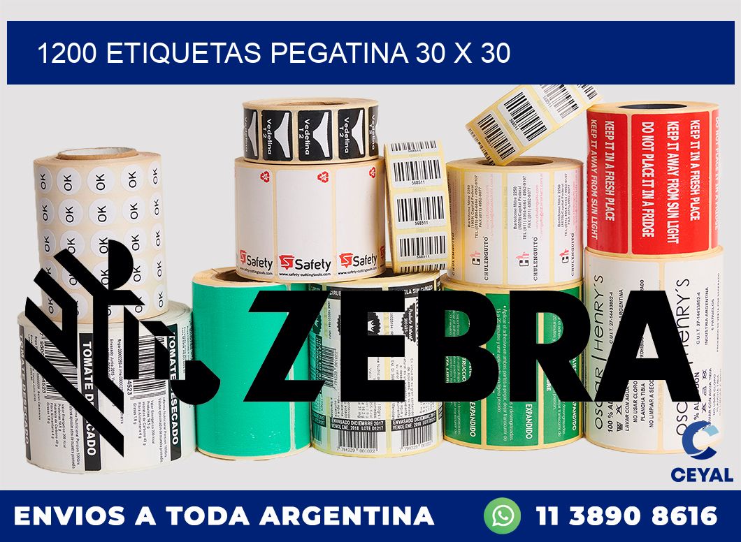 1200 ETIQUETAS PEGATINA 30 x 30