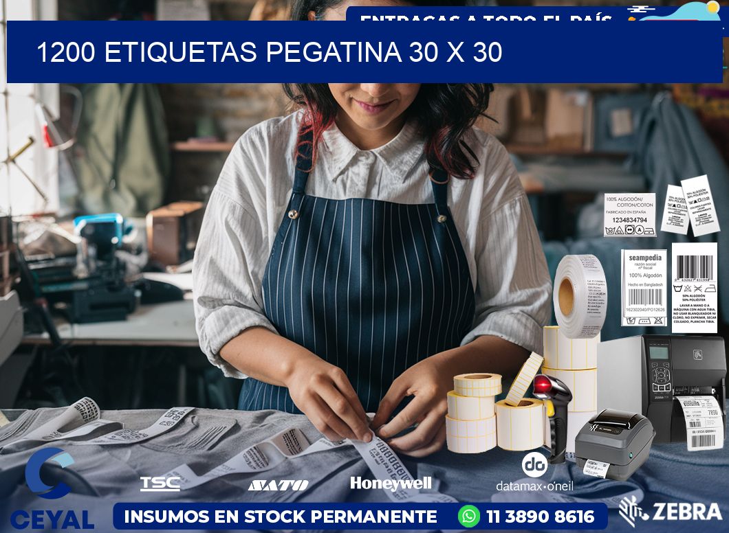 1200 ETIQUETAS PEGATINA 30 x 30