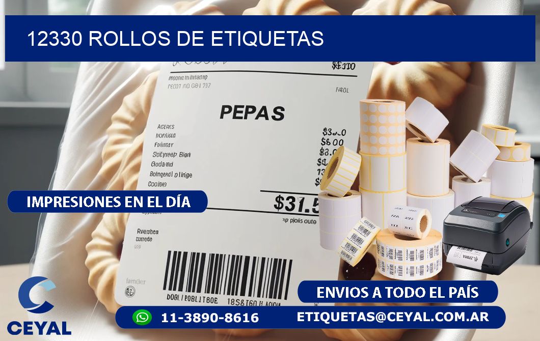 12330 ROLLOS DE ETIQUETAS