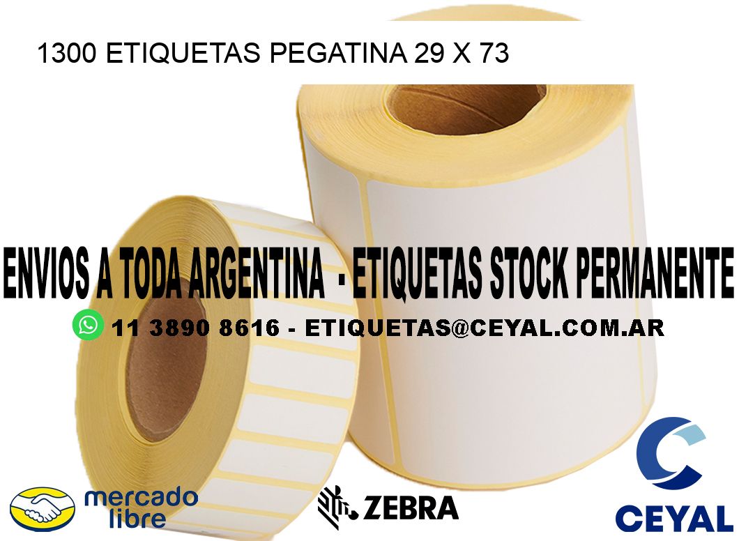 1300 ETIQUETAS PEGATINA 29 x 73