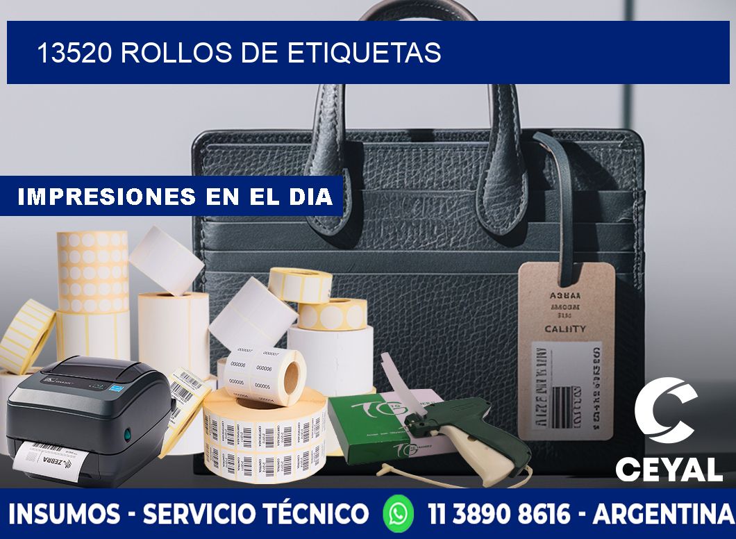 13520 ROLLOS DE ETIQUETAS