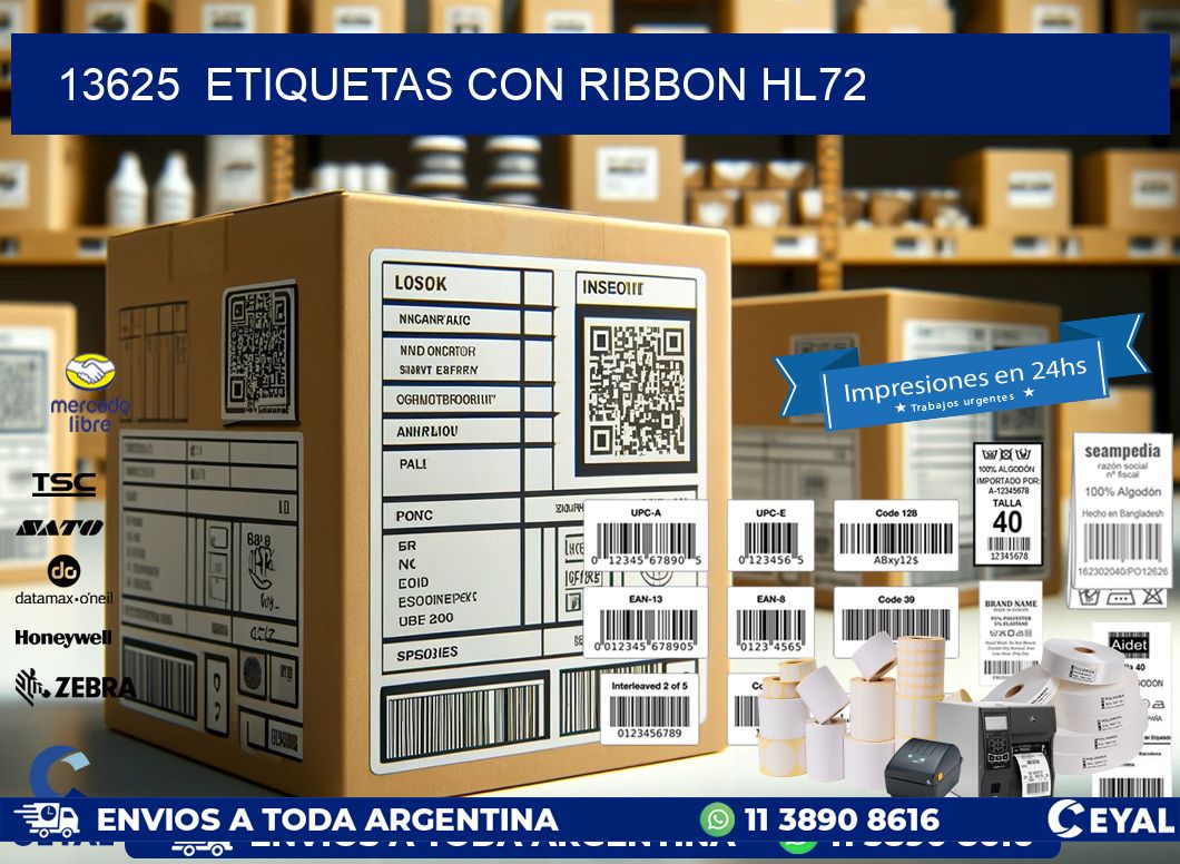 13625  ETIQUETAS CON RIBBON HL72