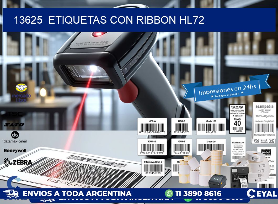 13625  ETIQUETAS CON RIBBON HL72