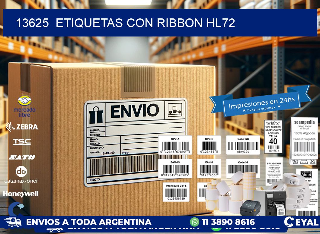 13625  ETIQUETAS CON RIBBON HL72