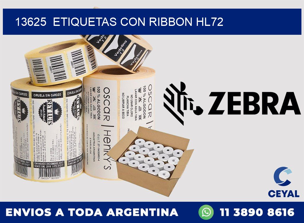 13625  ETIQUETAS CON RIBBON HL72