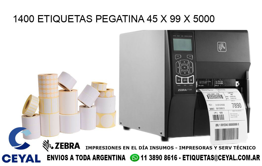 1400 ETIQUETAS PEGATINA 45 x 99 x 5000