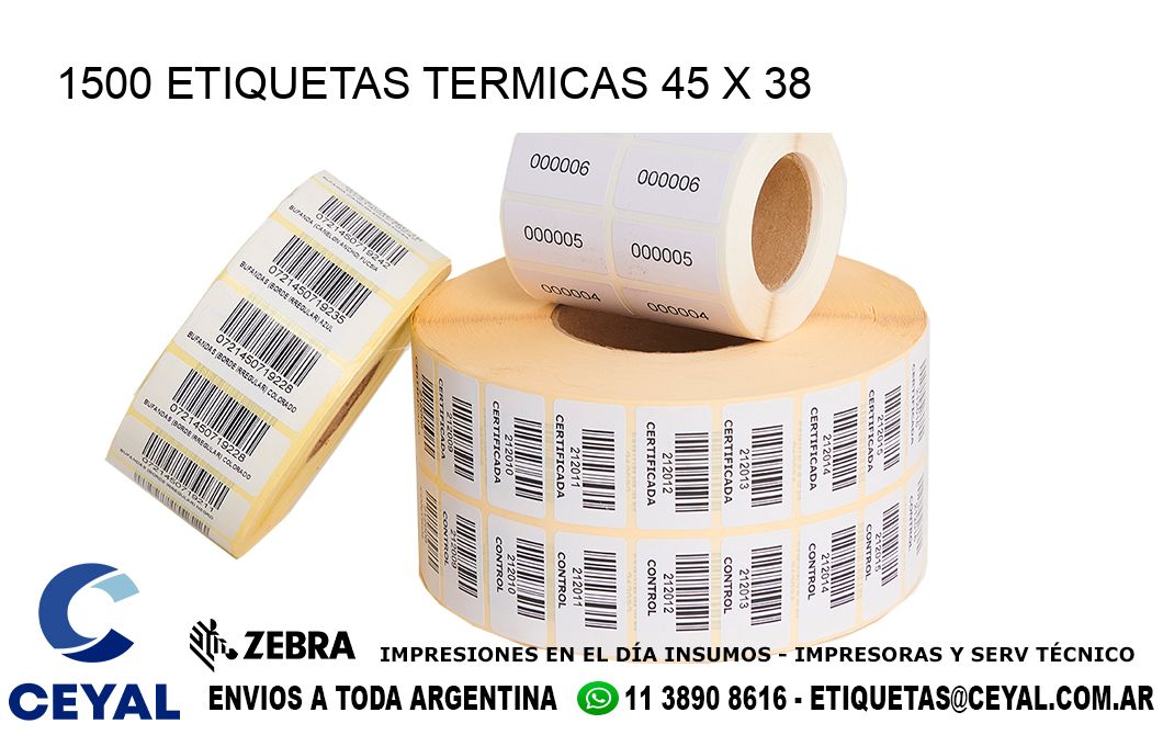 1500 ETIQUETAS TERMICAS 45 x 38