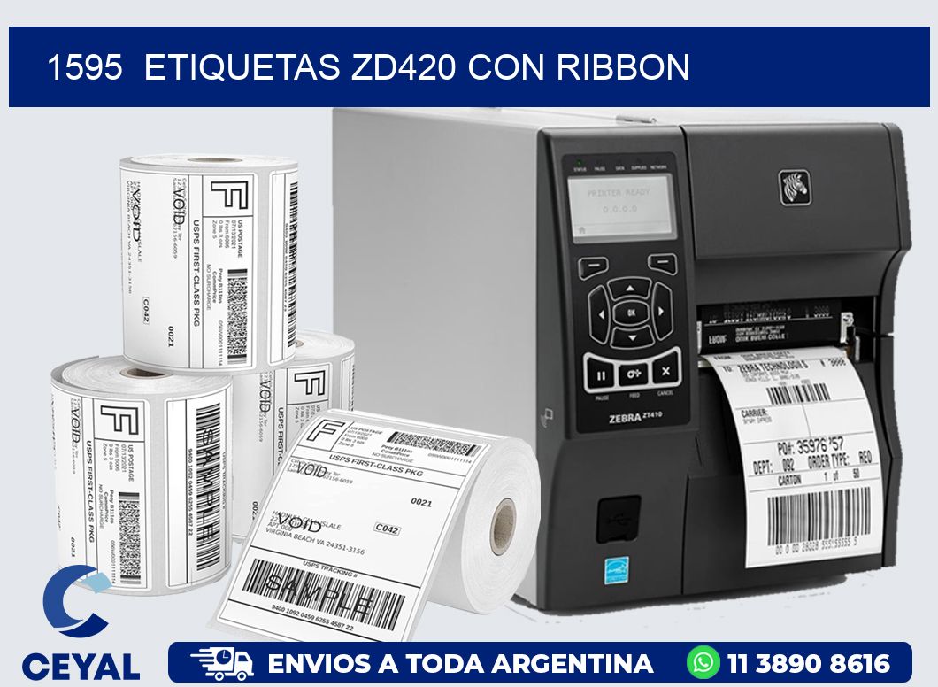 1595  ETIQUETAS ZD420 CON RIBBON