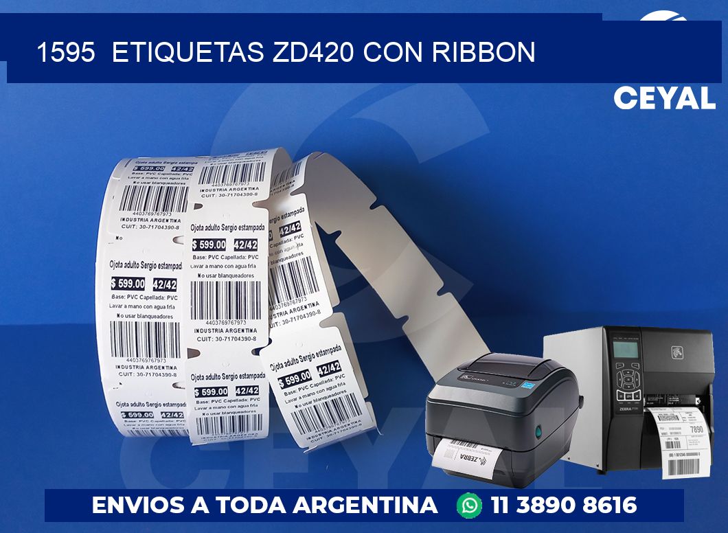 1595  ETIQUETAS ZD420 CON RIBBON