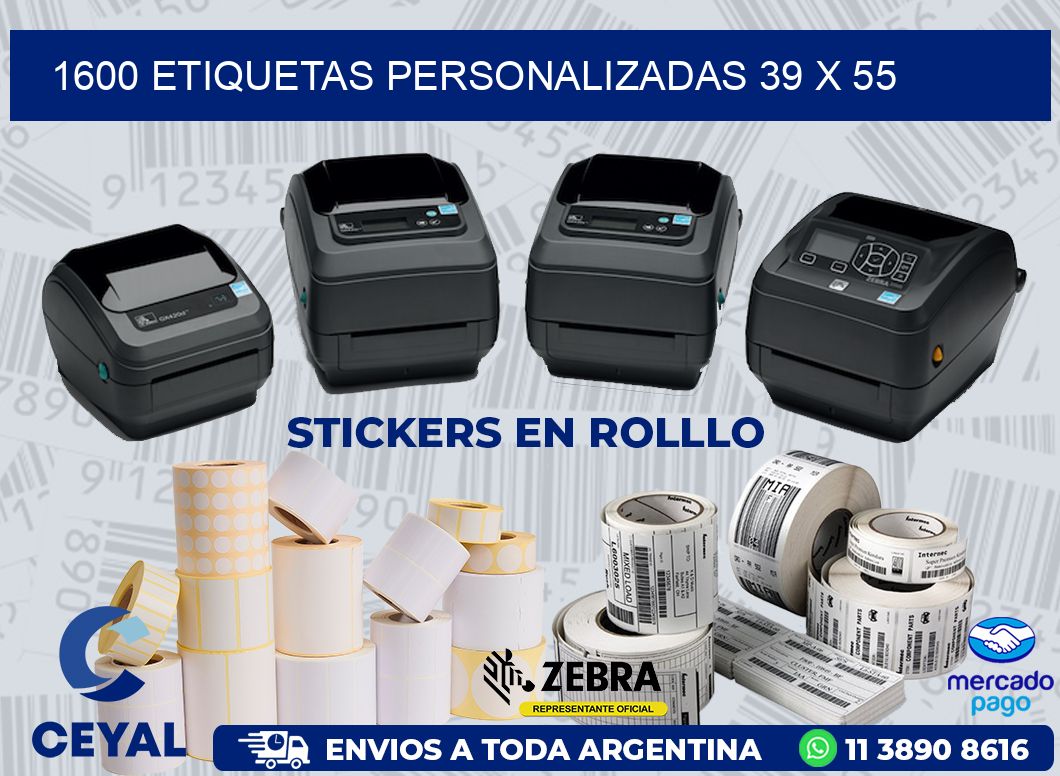 1600 ETIQUETAS PERSONALIZADAS 39 x 55