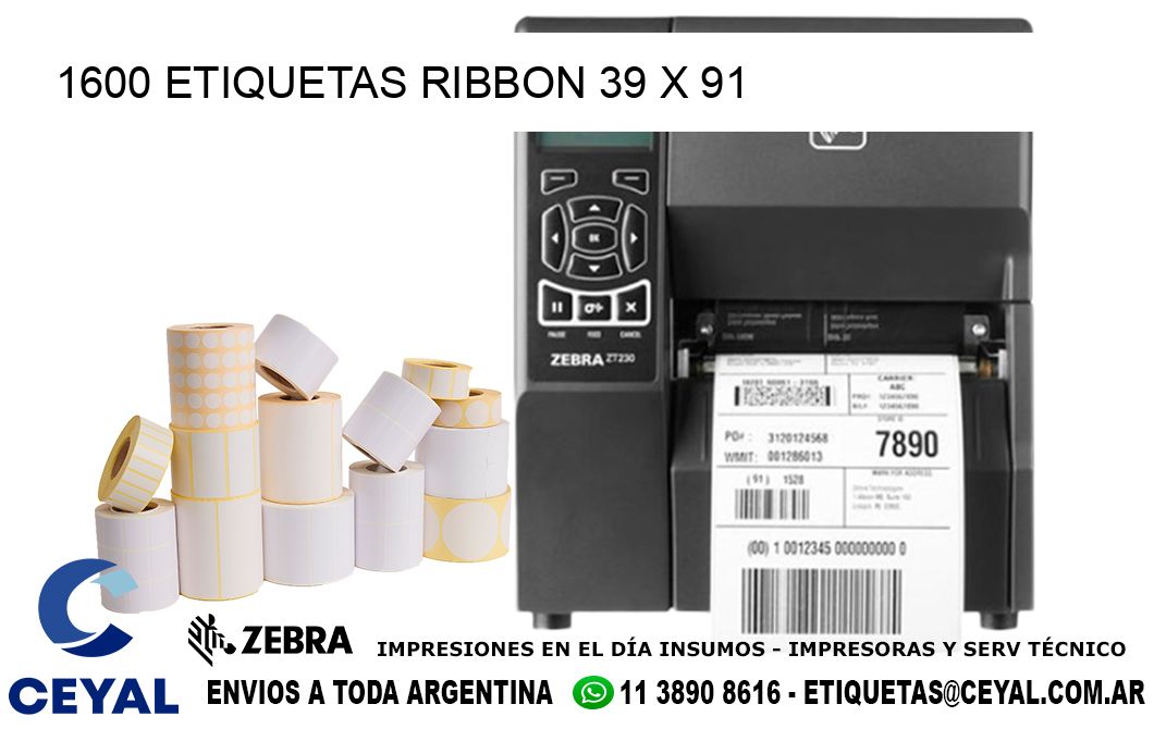 1600 ETIQUETAS RIBBON 39 x 91