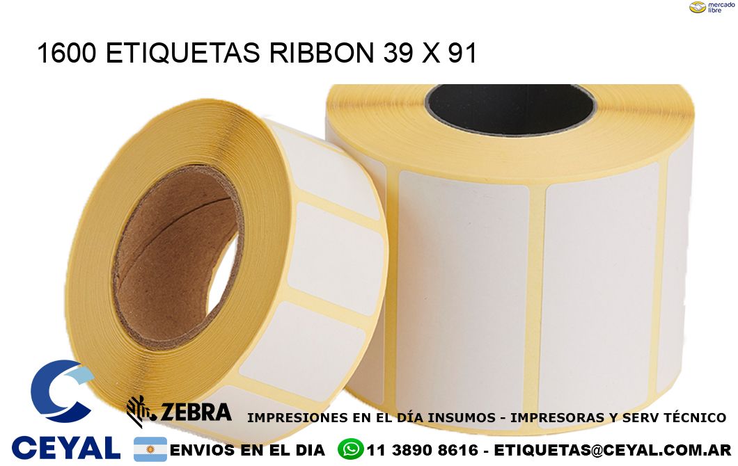 1600 ETIQUETAS RIBBON 39 x 91