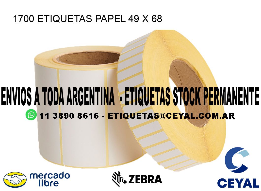 1700 ETIQUETAS PAPEL 49 x 68