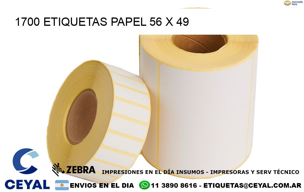 1700 ETIQUETAS PAPEL 56 x 49