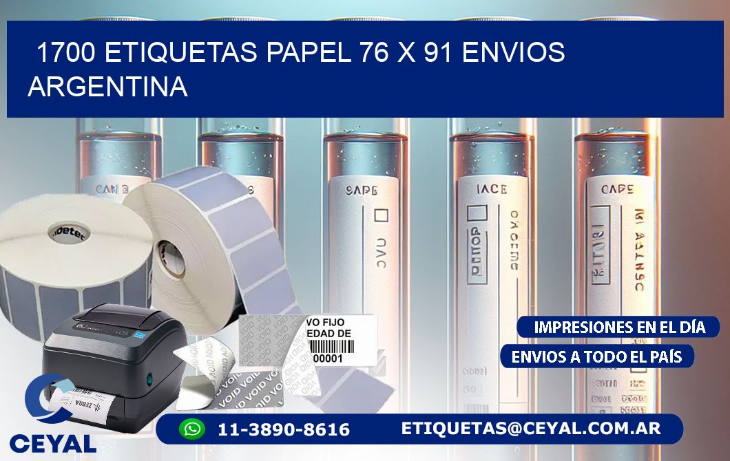 1700 ETIQUETAS PAPEL 76 x 91 ENVIOS ARGENTINA