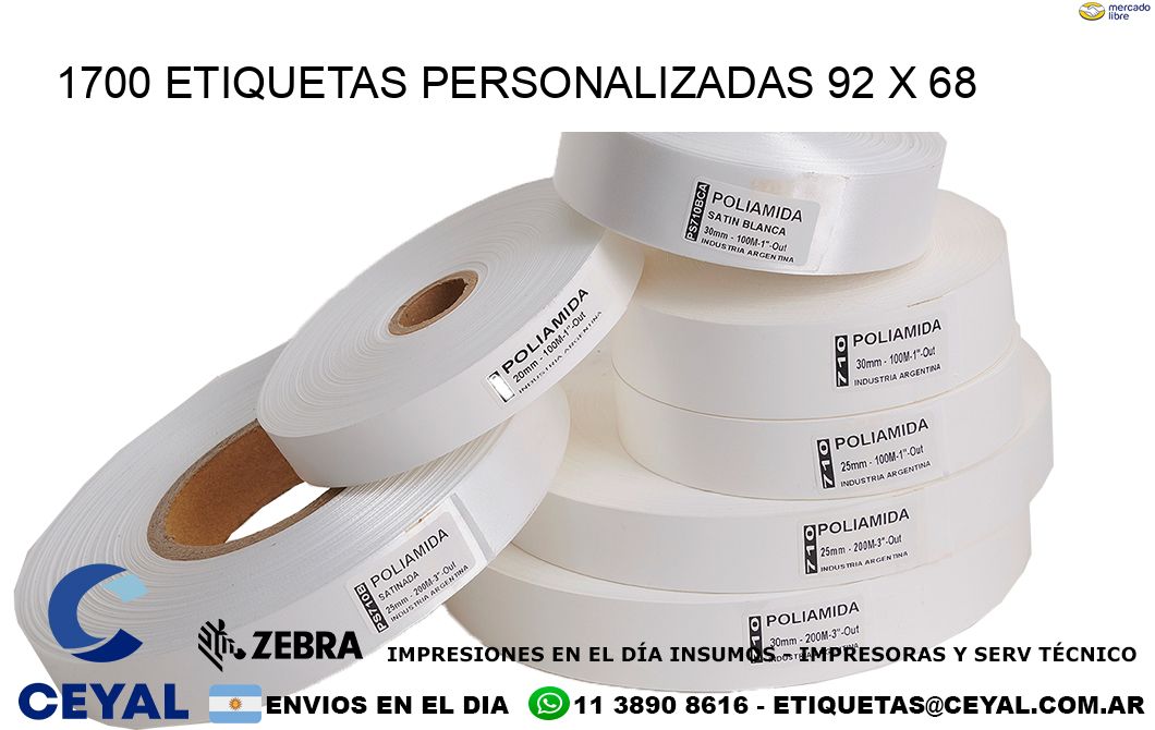 1700 ETIQUETAS PERSONALIZADAS 92 x 68