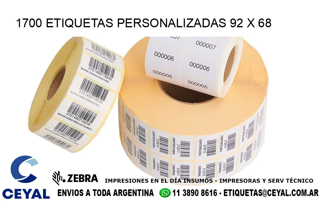 1700 ETIQUETAS PERSONALIZADAS 92 x 68