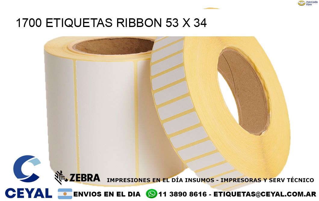 1700 ETIQUETAS RIBBON 53 x 34