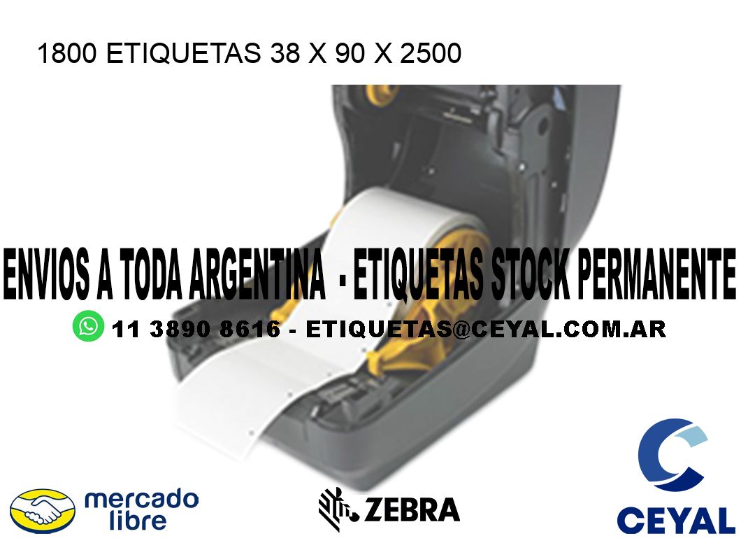 1800 ETIQUETAS 38 x 90 x 2500