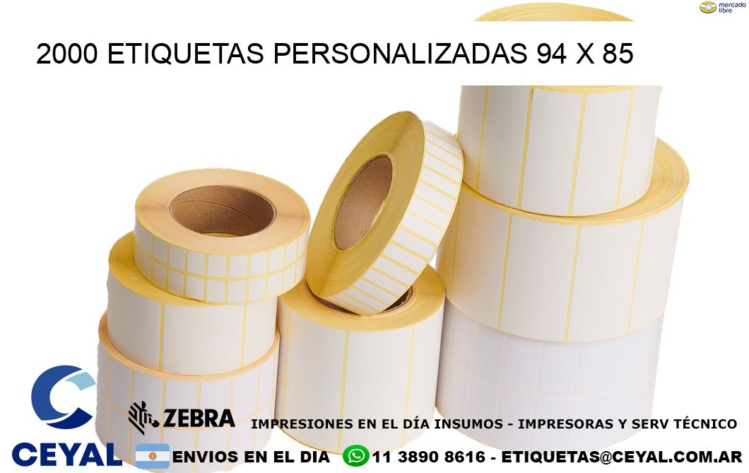 2000 ETIQUETAS PERSONALIZADAS 94 x 85