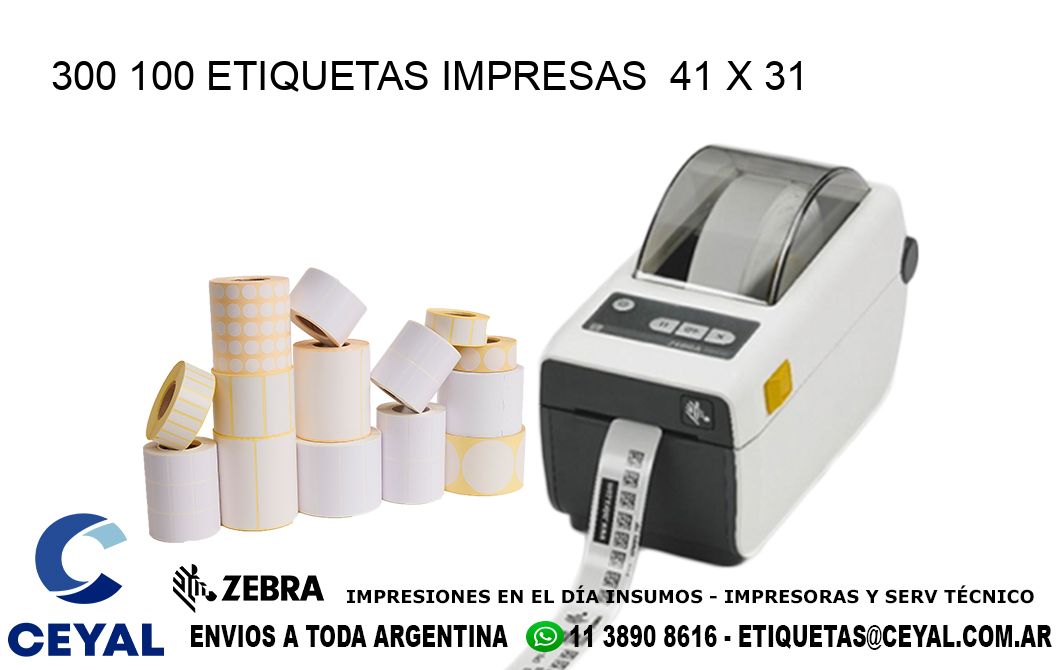 300 100 ETIQUETAS IMPRESAS  41 x 31