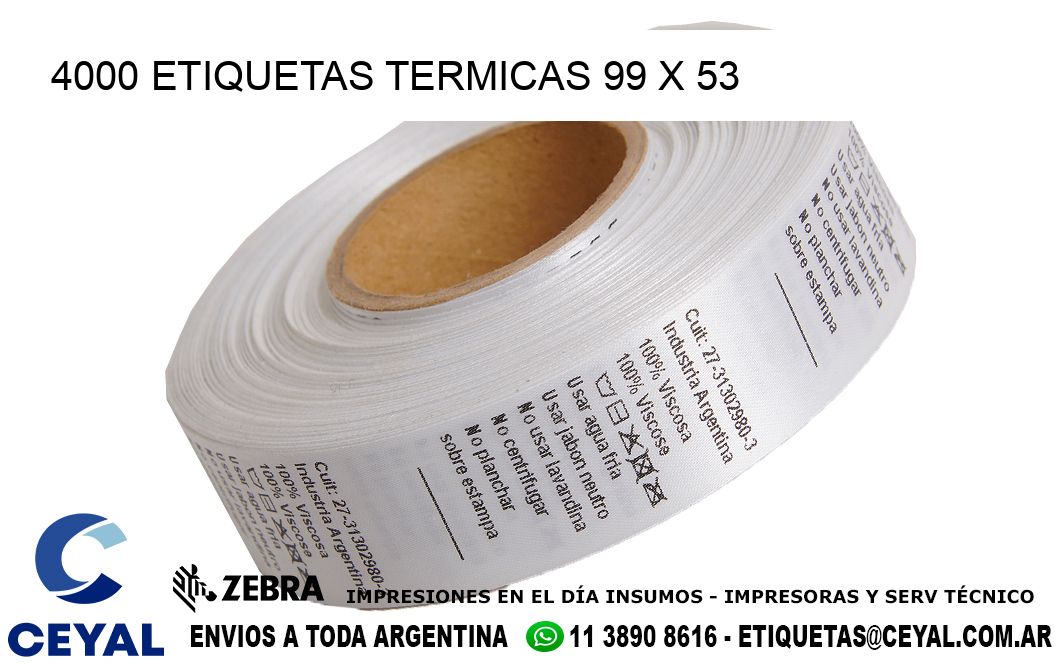 4000 ETIQUETAS TERMICAS 99 x 53