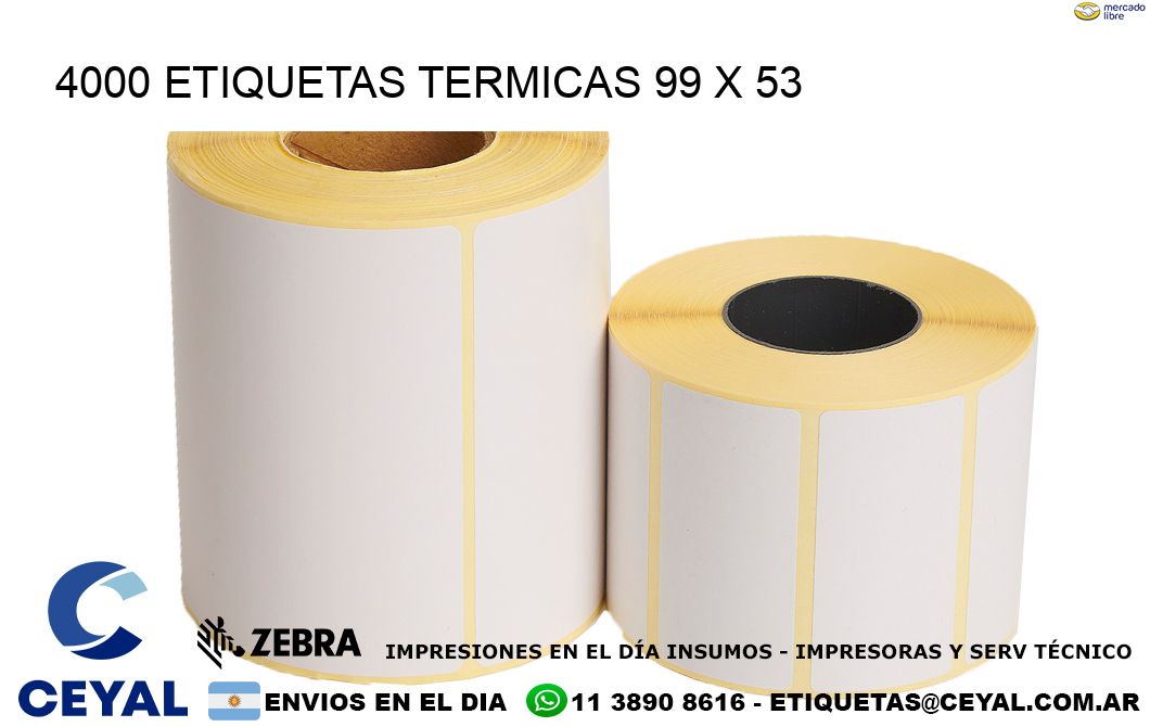 4000 ETIQUETAS TERMICAS 99 x 53