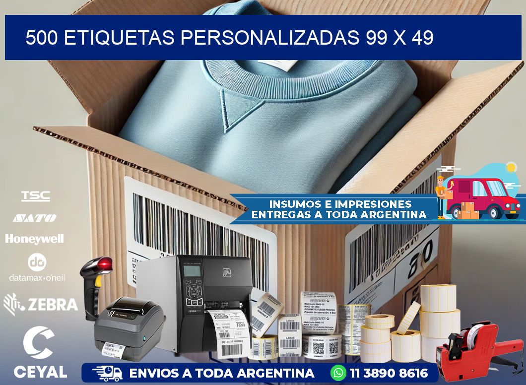 500 ETIQUETAS PERSONALIZADAS 99 x 49