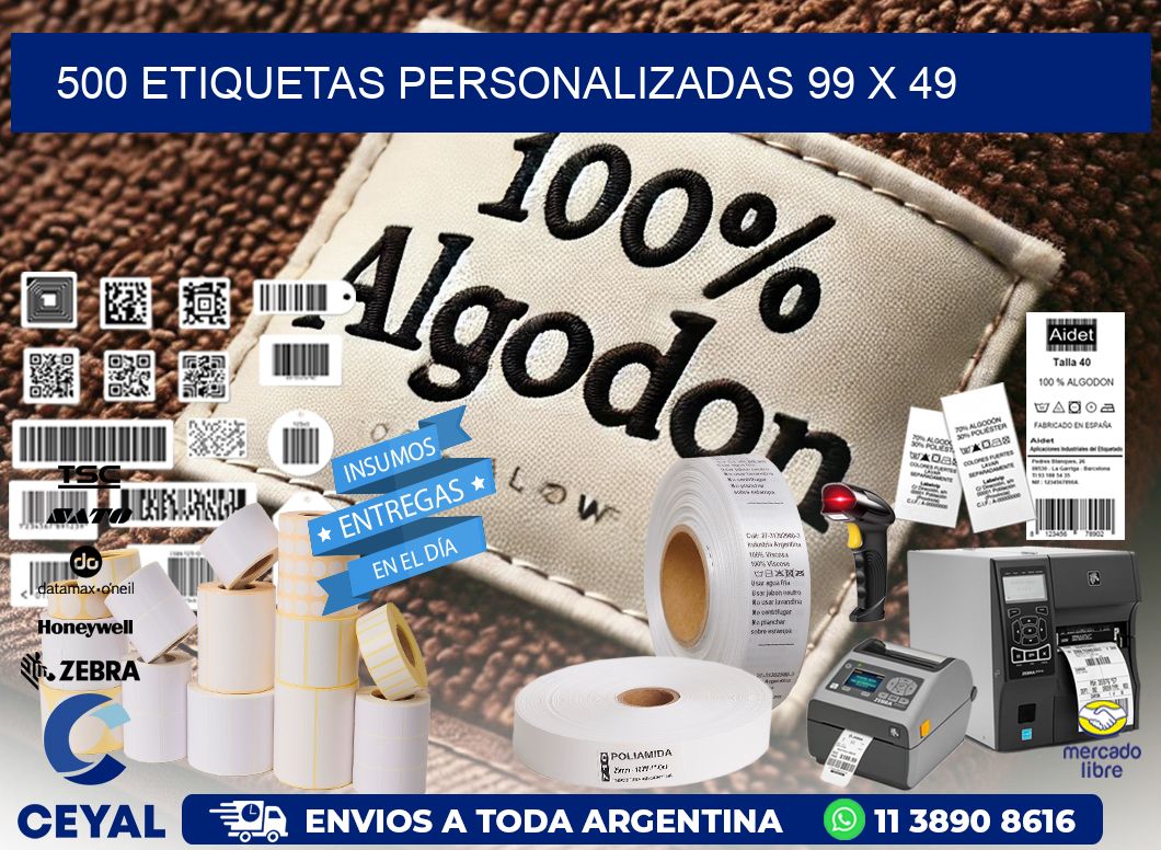 500 ETIQUETAS PERSONALIZADAS 99 x 49