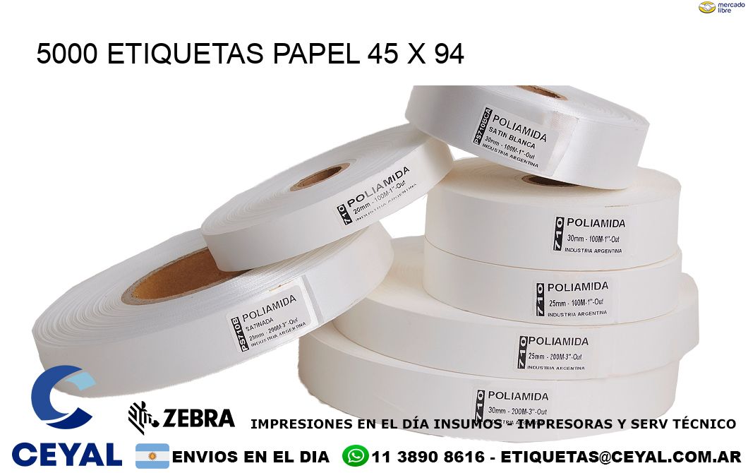 5000 ETIQUETAS PAPEL 45 x 94