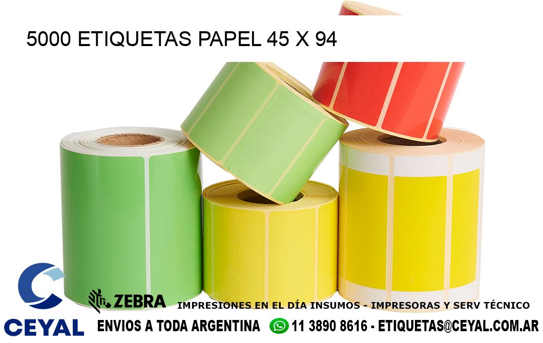 5000 ETIQUETAS PAPEL 45 x 94