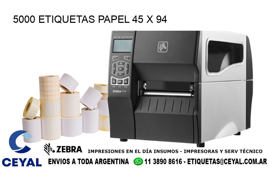 5000 ETIQUETAS PAPEL 45 x 94