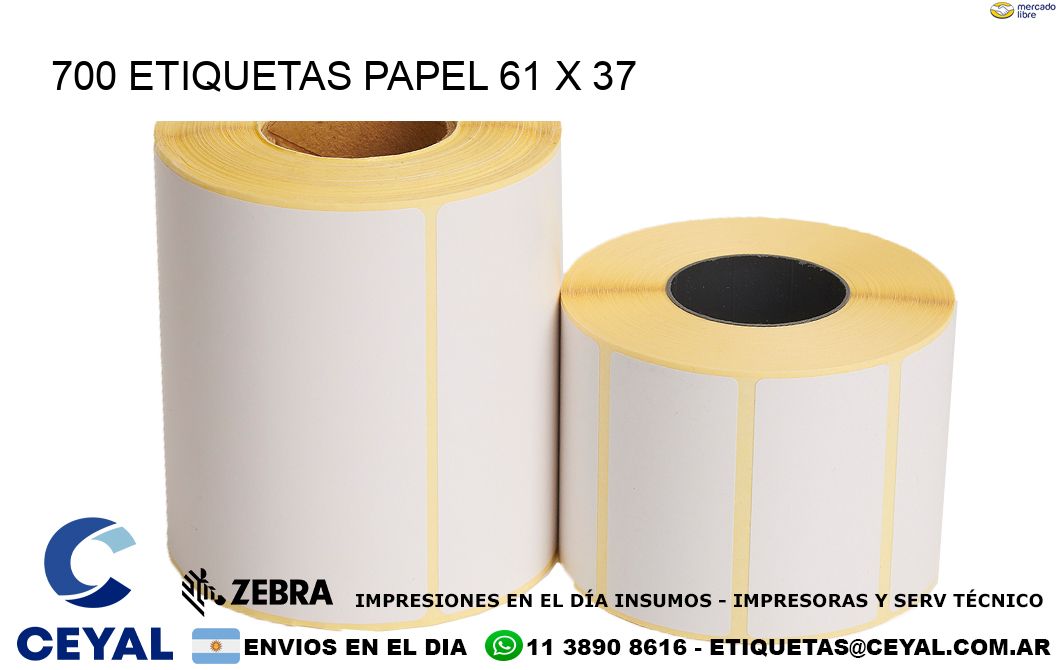 700 ETIQUETAS PAPEL 61 x 37