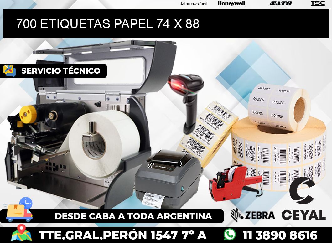 700 ETIQUETAS PAPEL 74 x 88