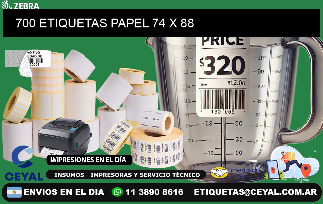 700 ETIQUETAS PAPEL 74 x 88