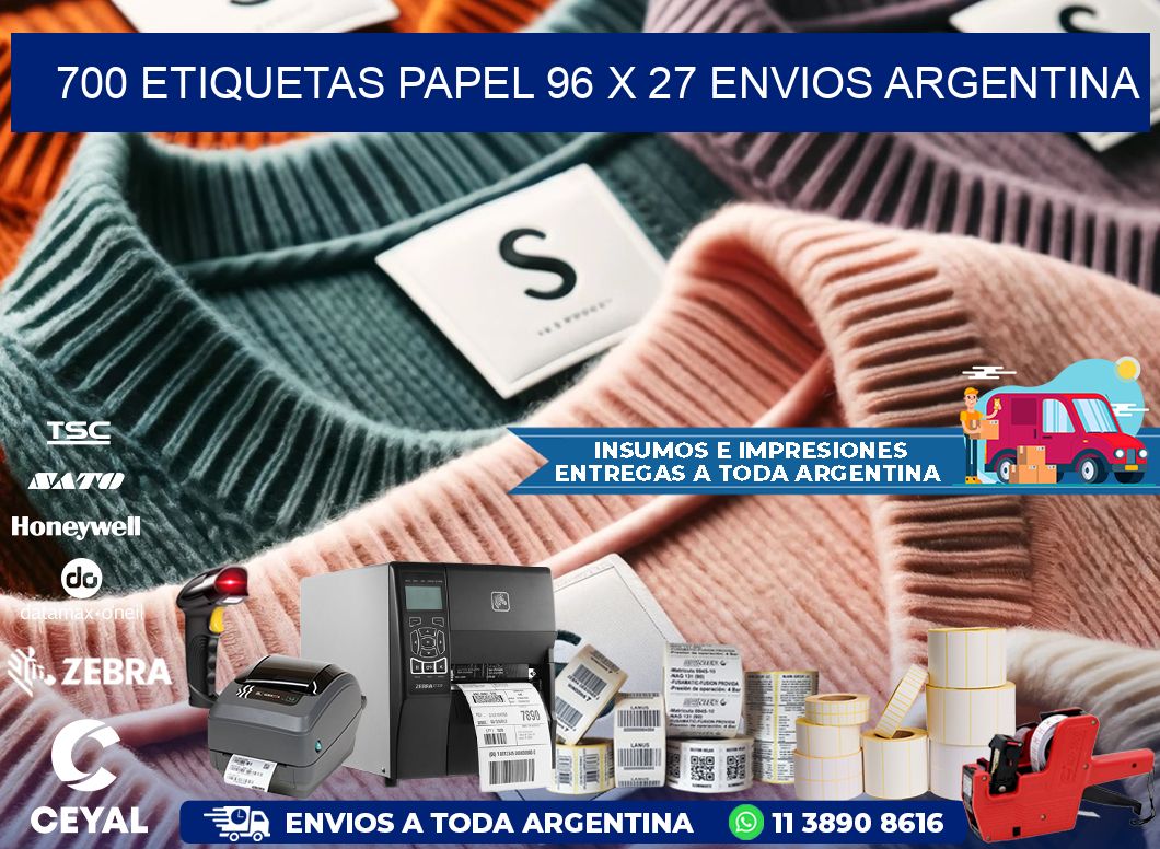 700 ETIQUETAS PAPEL 96 x 27 ENVIOS ARGENTINA