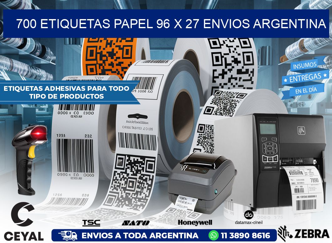 700 ETIQUETAS PAPEL 96 x 27 ENVIOS ARGENTINA