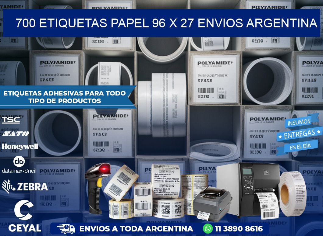 700 ETIQUETAS PAPEL 96 x 27 ENVIOS ARGENTINA