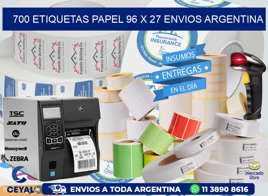 700 ETIQUETAS PAPEL 96 x 27 ENVIOS ARGENTINA