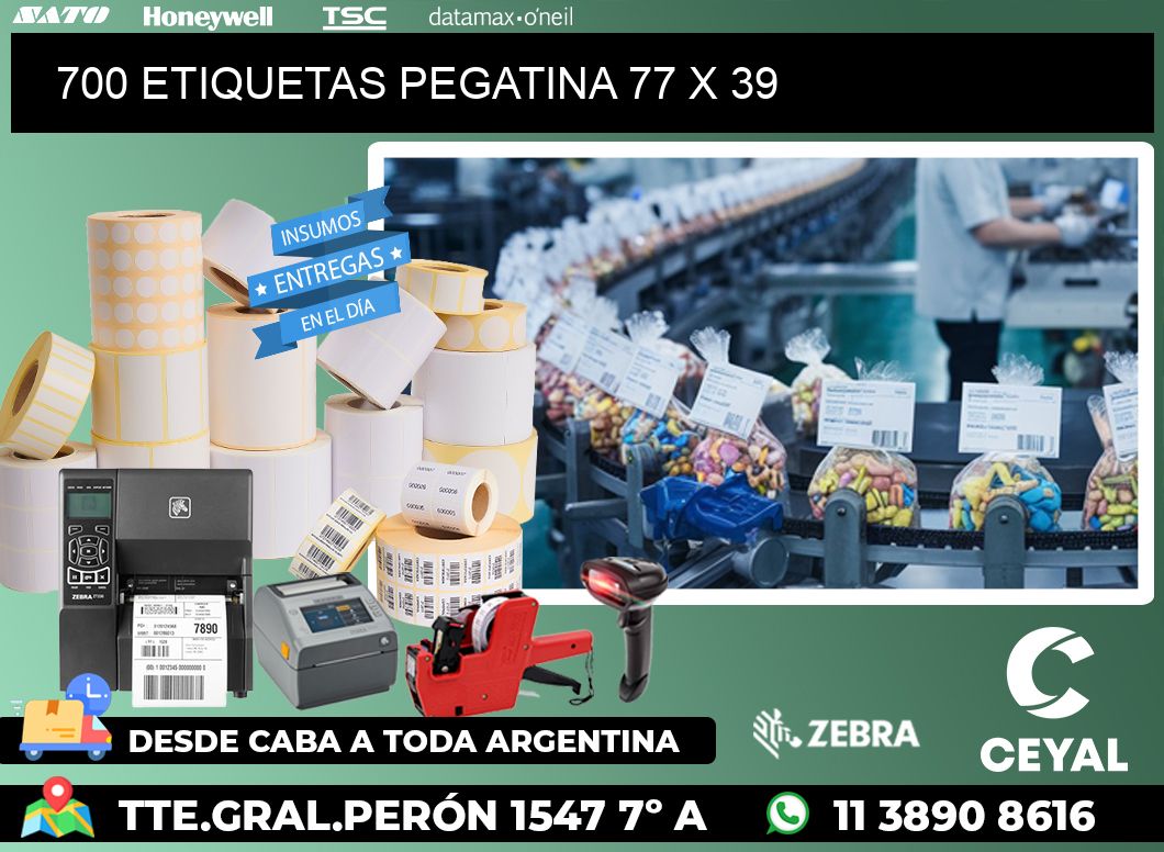 700 ETIQUETAS PEGATINA 77 x 39