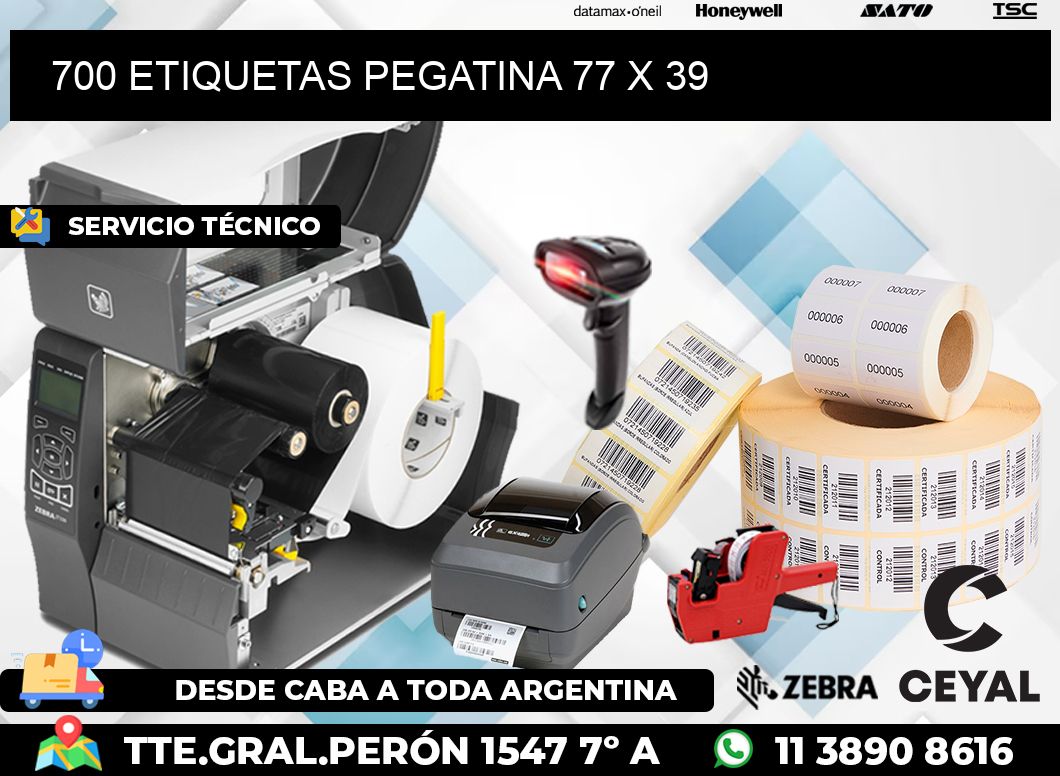 700 ETIQUETAS PEGATINA 77 x 39