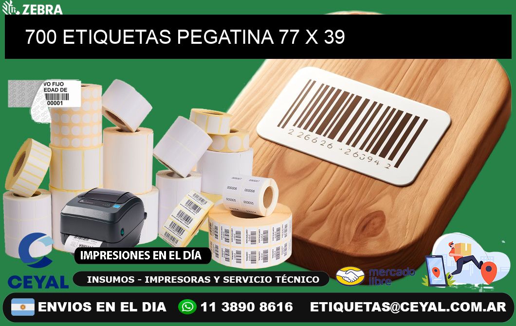 700 ETIQUETAS PEGATINA 77 x 39