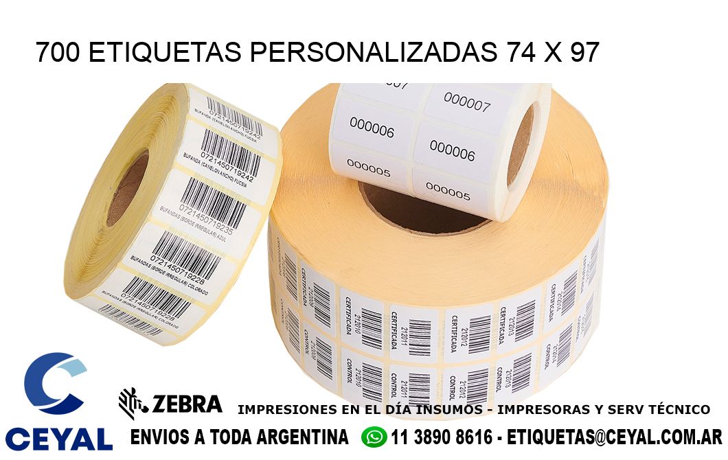 700 ETIQUETAS PERSONALIZADAS 74 x 97